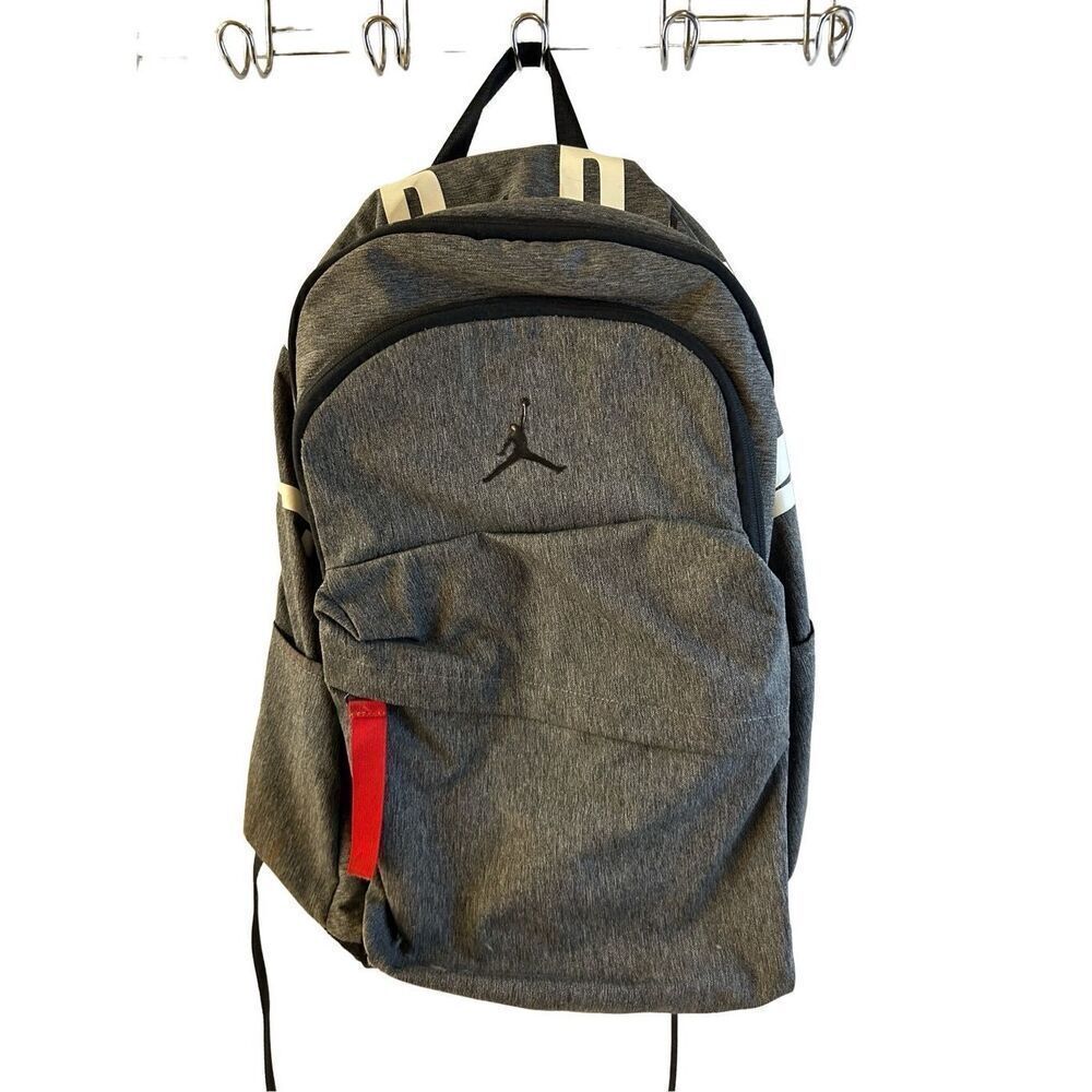Air Jordan backpack Jump man 19"x15"Gray Spellout 2 ZIpper‎